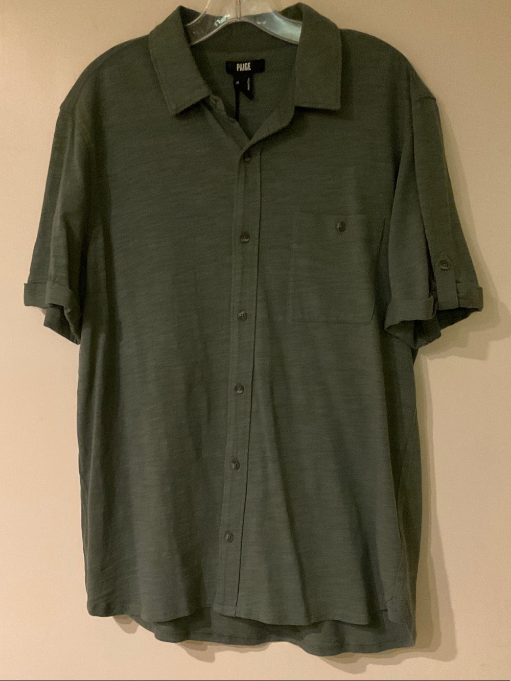 PAIGE Men's Brayden Short Sleeve Button-Down Shirt in Quiet Sea
